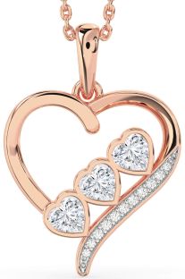 Diamond Rose Gold Heart Necklace