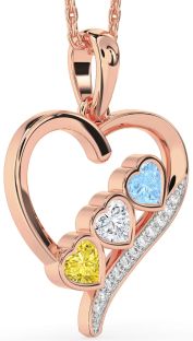 Diamond Rose Gold Heart Mother's Necklace