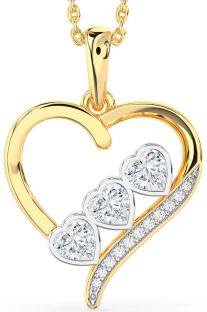 Diamond Platinum & Yellow Gold Heart Necklace