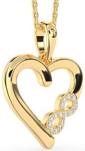 Diamond Gold Heart Infinity Necklace
