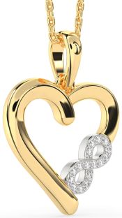 Diamond Platinum & Yellow Gold Heart Infinity Necklace
