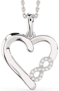 Diamond Platinum Heart Infinity Necklace
