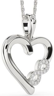 Diamond Platinum Heart Infinity Necklace