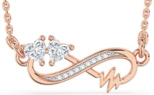 Diamond Rose Gold Infinity Heart Necklace