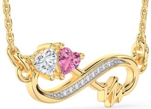 Diamond Gold Infinity Heart Necklace