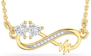 Diamond Gold Infinity Heart Necklace