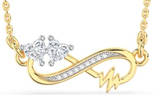 Diamond Platinum & Yellow Gold Infinity Heart Necklace