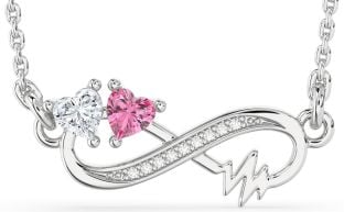 Diamond Silver Infinity Heart Necklace