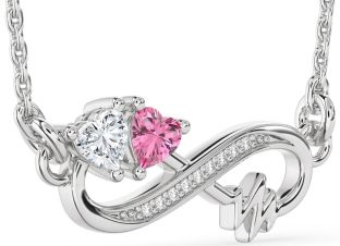 Diamond White Gold Infinity Heart Necklace