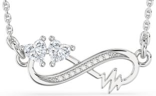 Diamond White Gold Infinity Heart Necklace
