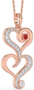 Large Diamond Rose Gold Heart Necklace