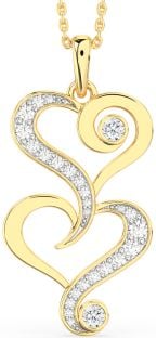Large Diamond Gold Heart Necklace