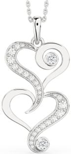 Large Diamond White Gold Heart Necklace