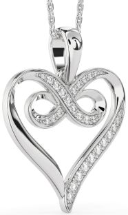 Large Diamond Platinum Heart Infinity Necklace