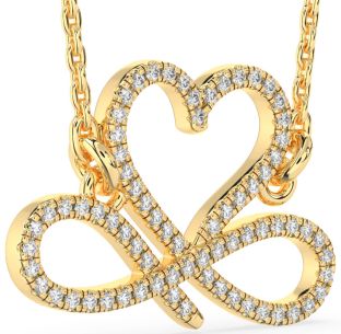 Diamond Gold Heart Infinity Necklace