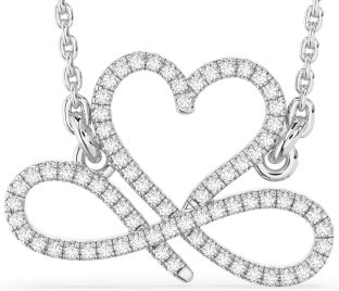 Diamond Platinum Heart Infinity Necklace