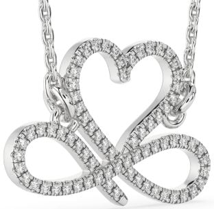 Diamond Platinum Heart Infinity Necklace