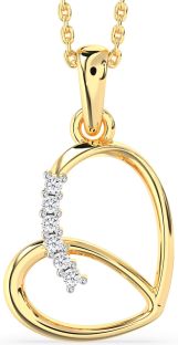 Diamond Gold Silver Heart Necklace