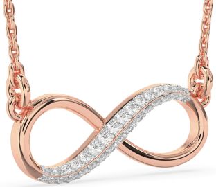 Large Diamond Rose Gold Infinity Necklace