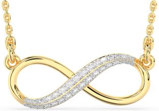 Large Diamond Gold Silver Infinity Necklace