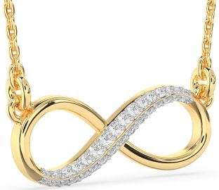 Large Diamond Gold Infinity Necklace
