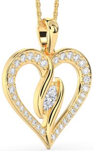 Large Diamond Gold Heart Necklace