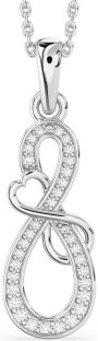 Diamond Platinum Infinity Heart Necklace