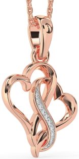 Diamond Rose Gold Heart Infinity Necklace