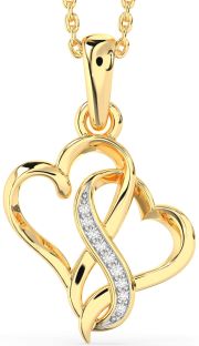 Diamond Gold Silver Heart Infinity Necklace