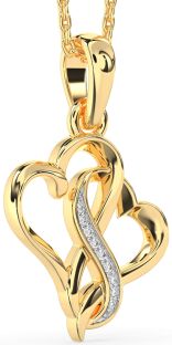 Diamond Gold Heart Infinity Necklace