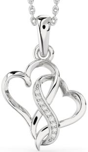 Diamond Platinum Heart Infinity Necklace
