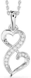 Diamond Platinum Infinity Heart Necklace