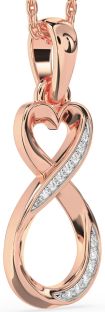 Diamond Rose Gold Infinity Heart Necklace