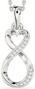 Diamond Platinum Infinity Heart Necklace