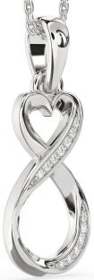 Diamond White Gold Infinity Heart Necklace