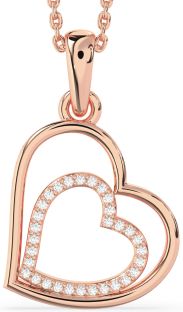 Diamond Rose Gold Heart Necklace