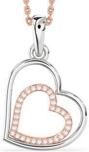 Diamond White Rose Gold Heart Necklace