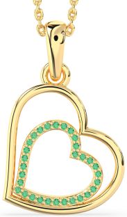 Emerald Gold Heart Necklace