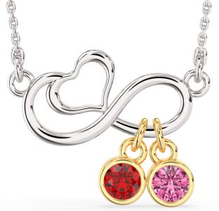 Platinum & Yellow Gold Infinity Heart Necklace