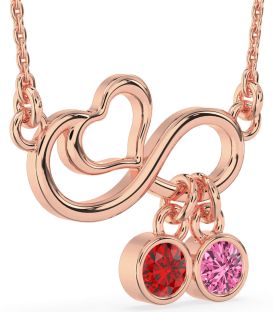 Rose Gold Infinity Heart Necklace