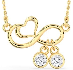 Diamond Gold Infinity Heart Necklace