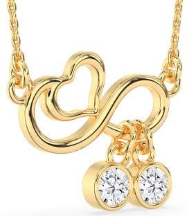 Diamond Gold Infinity Heart Necklace