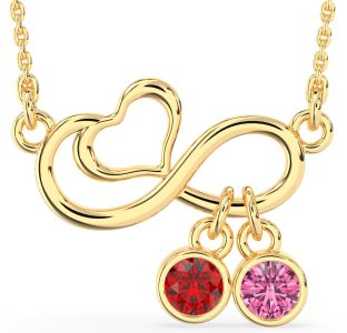 Gold Silver Infinity Heart Necklace