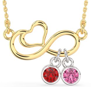 Platinum & Yellow Gold Infinity Heart Necklace