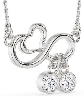 Diamond White Gold Infinity Heart Necklace