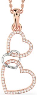 Diamond White Rose Gold Heart Necklace