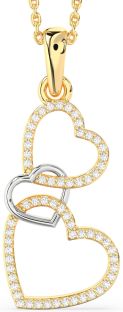 Diamond White Yellow Gold Heart Necklace