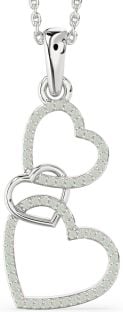 Opal Silver Heart Necklace