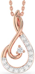 Diamond Rose Gold Silver Infinity Necklace