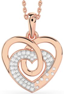 Diamond Rose Gold Heart Necklace